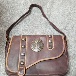 Ladies suede shoulder bag